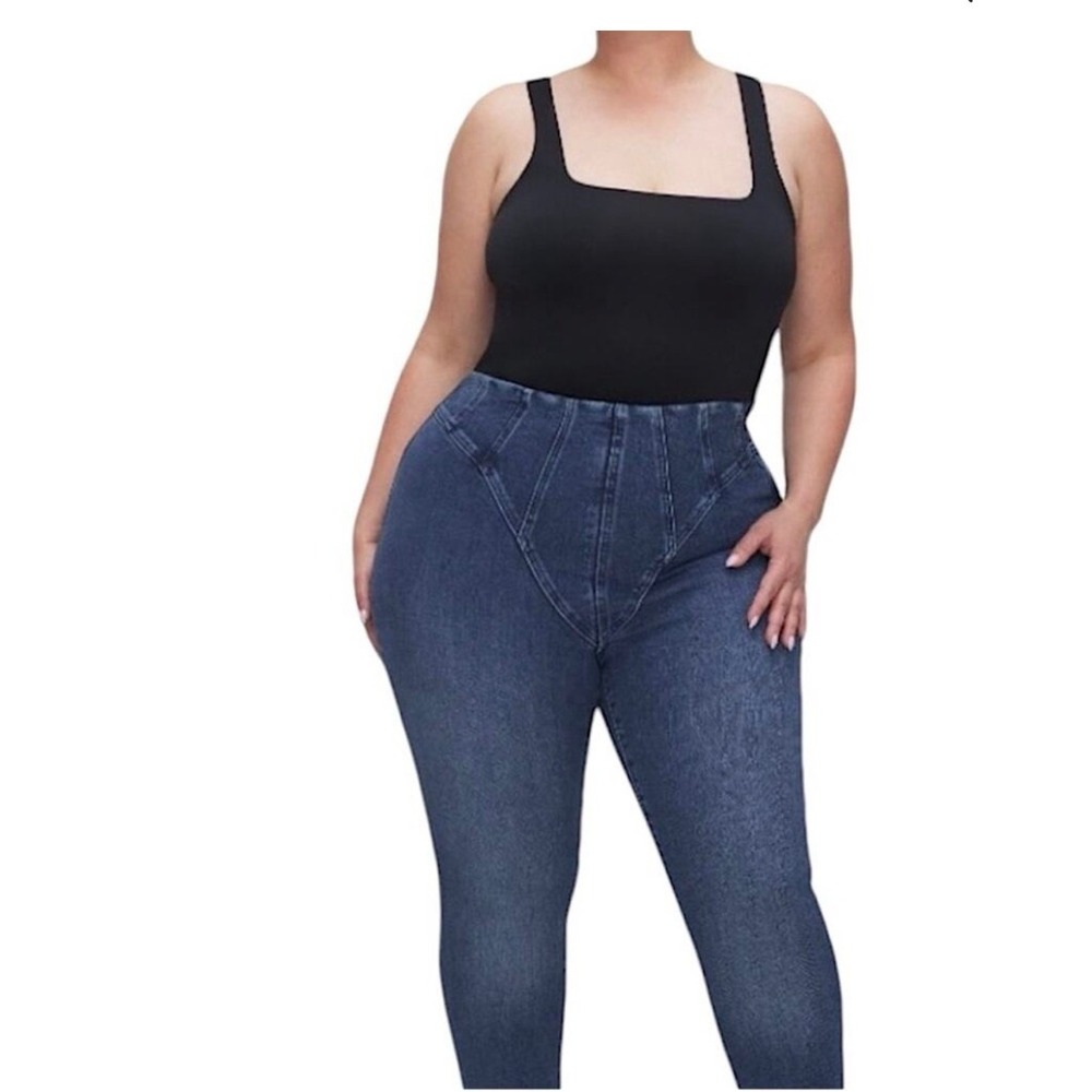Good American Corset Slimming Skinny Jeans Blue High Rise Sizeโ 20 GWCST014T